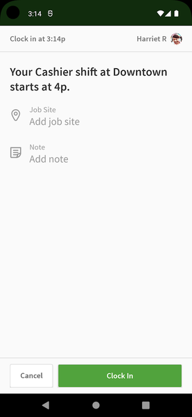 Time Clock Terminal - Image screenshot of android app