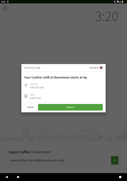 Time Clock Terminal - Image screenshot of android app