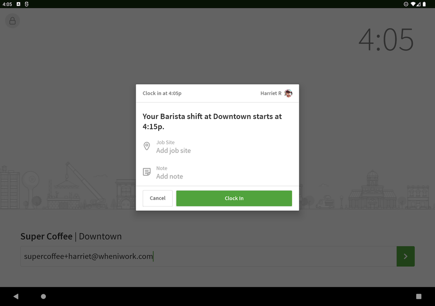 Time Clock Terminal - Image screenshot of android app
