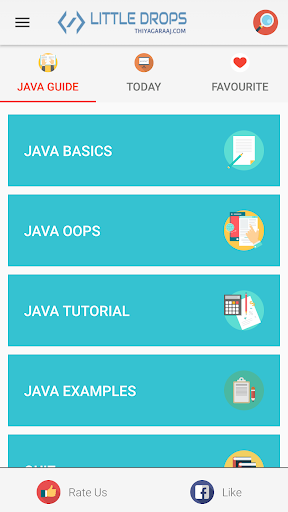 Learn Java - عکس برنامه موبایلی اندروید