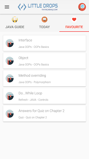 Learn Java - عکس برنامه موبایلی اندروید
