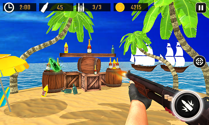 Bottle Shoot Game Gun Shooting - Gameplay image of android game