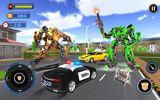 US Police Robot Car Transform - Gameplay image of android game