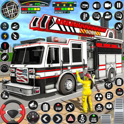 Firefighter: FireTruck Games - Gameplay image of android game