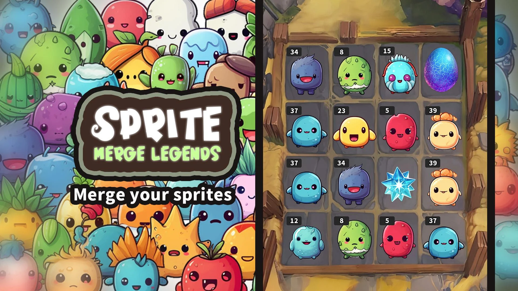 Sprite Merge Legends - Gameplay image of android game