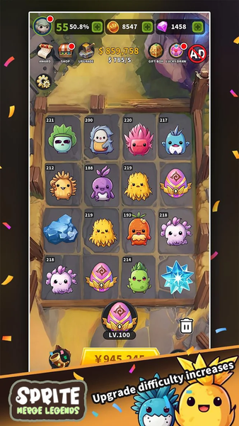 Sprite Merge Legends - Gameplay image of android game