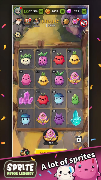 Sprite Merge Legends - Gameplay image of android game