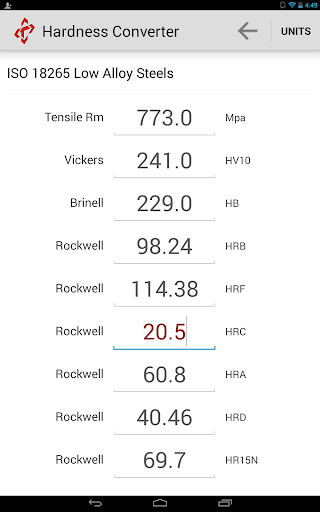 Hardness Converter - Image screenshot of android app