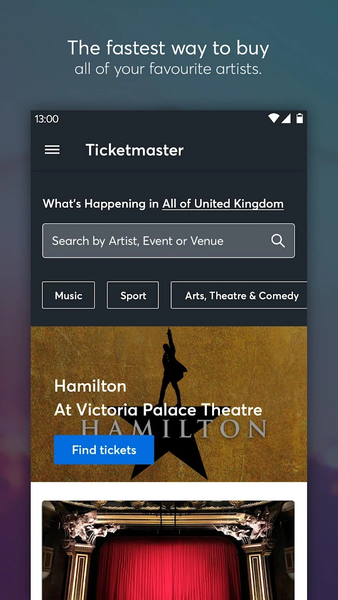 Ticketmaster UK Event Tickets - Image screenshot of android app