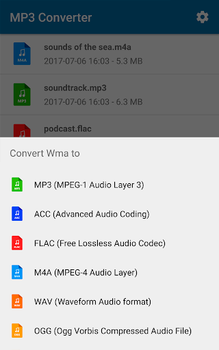 MP3 Converter (music ogg flac wav wma aac) - عکس برنامه موبایلی اندروید