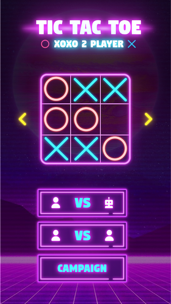 Tic Tac Toe: 2 Player XO Games - Gameplay image of android game