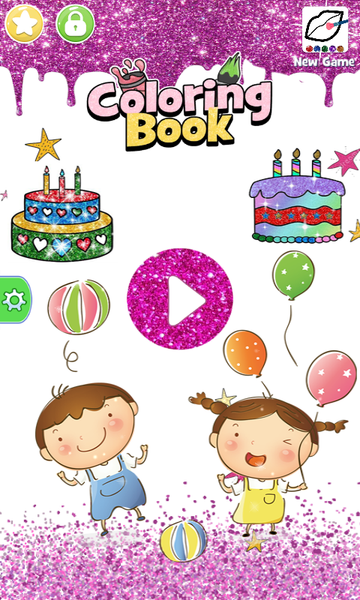 Glitter Birthday Cake Coloring - Image screenshot of android app