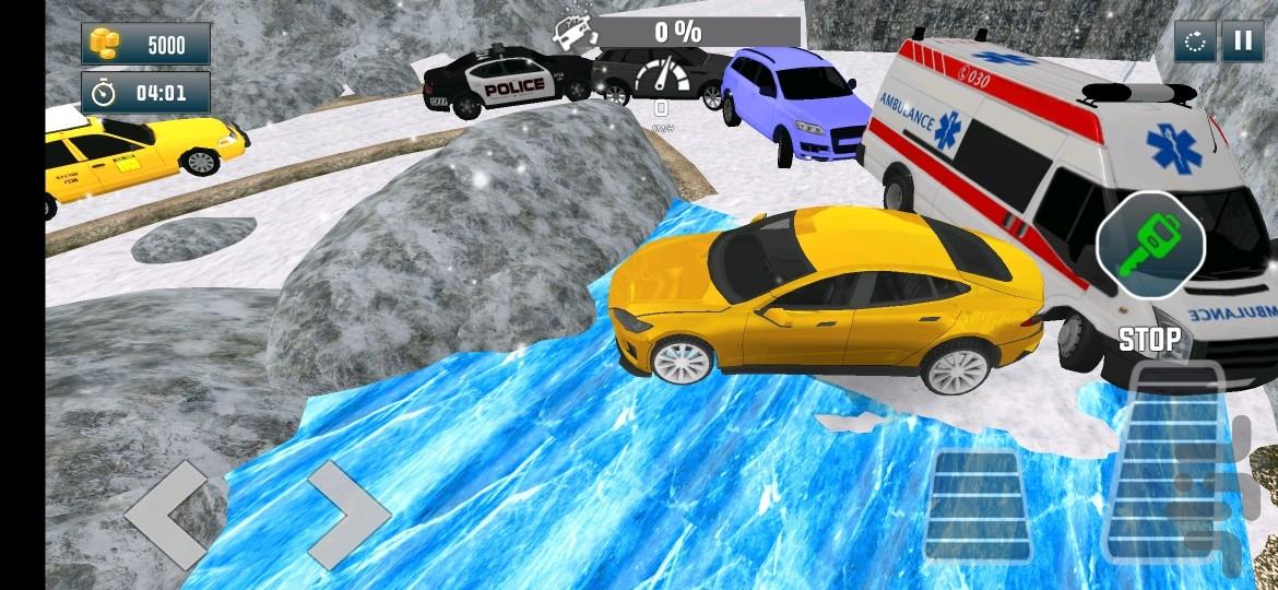 رانندگی در جاده برفی ، ماشین بازی - Gameplay image of android game