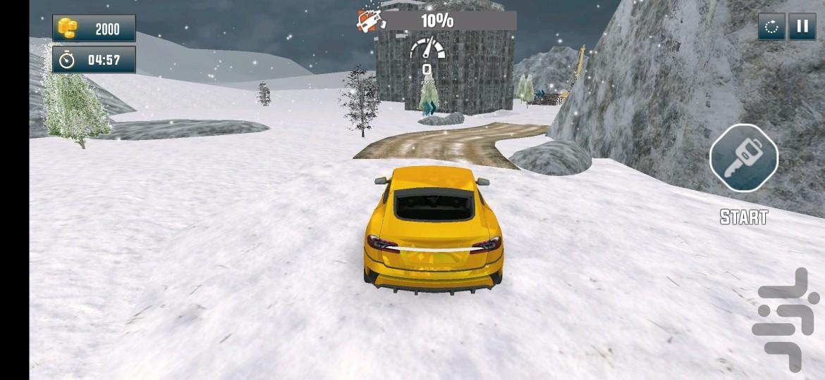 رانندگی در جاده برفی ، ماشین بازی - Gameplay image of android game