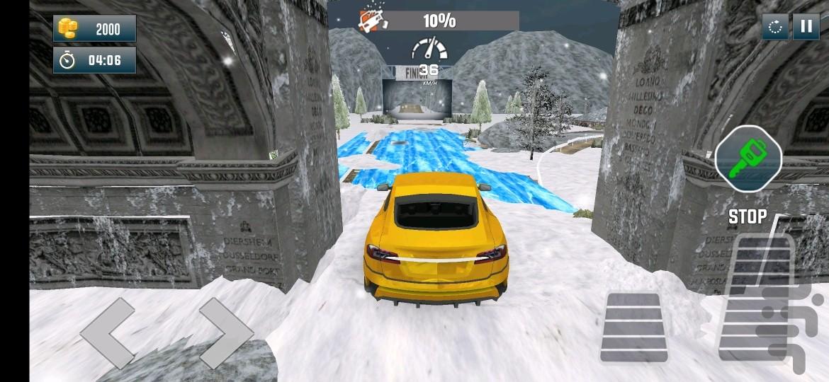 رانندگی در جاده برفی ، ماشین بازی - Gameplay image of android game