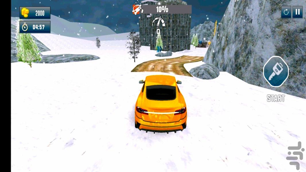رانندگی در جاده برفی ، ماشین بازی - Gameplay image of android game