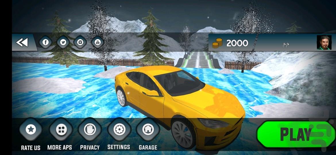 رانندگی در جاده برفی ، ماشین بازی - Gameplay image of android game