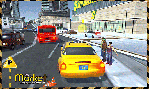 Supermarket Taxi Driver 3D Sim - Gameplay image of android game