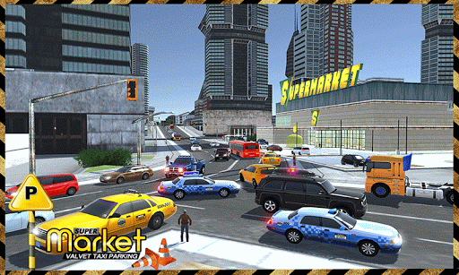 Supermarket Taxi Driver 3D Sim - Gameplay image of android game