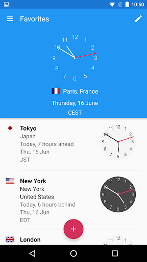 World Clock by timeanddate.com - عکس برنامه موبایلی اندروید