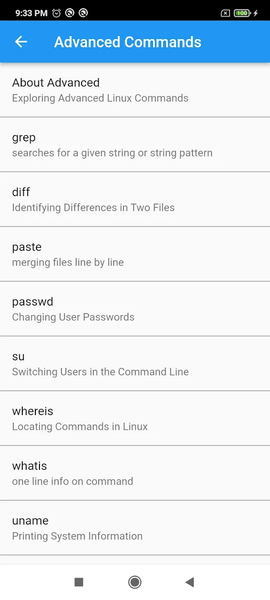 Linux Commands - عکس برنامه موبایلی اندروید