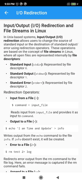 Linux Commands - عکس برنامه موبایلی اندروید