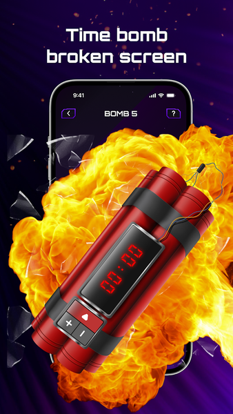 Broken Screen: Time Bomb Prank - Image screenshot of android app