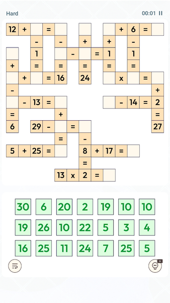 Crossmath - Puzzle Number - Gameplay image of android game