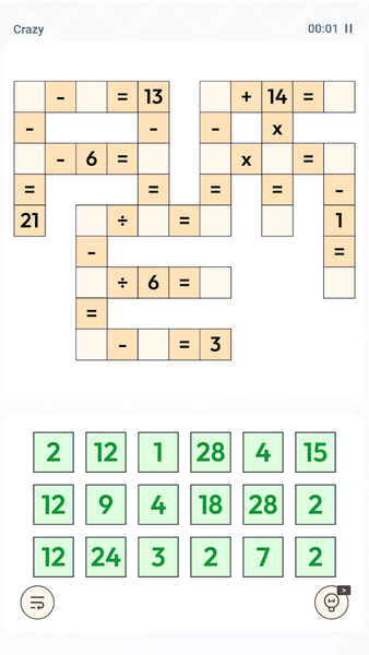 Crossmath - Puzzle Number - Gameplay image of android game