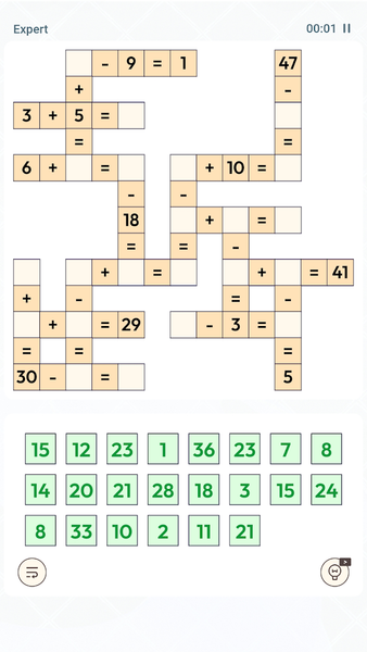 Crossmath - Puzzle Number - Gameplay image of android game