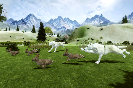 Arctic Wolf Family Simulator - Gameplay image of android game
