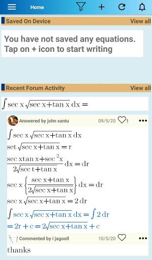 Equation Editor and Q&A Forum - عکس برنامه موبایلی اندروید