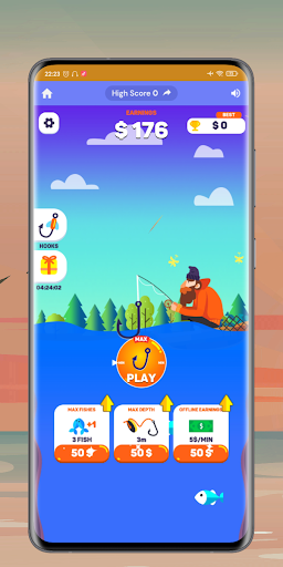 Tiny Fishing - Gameplay image of android game