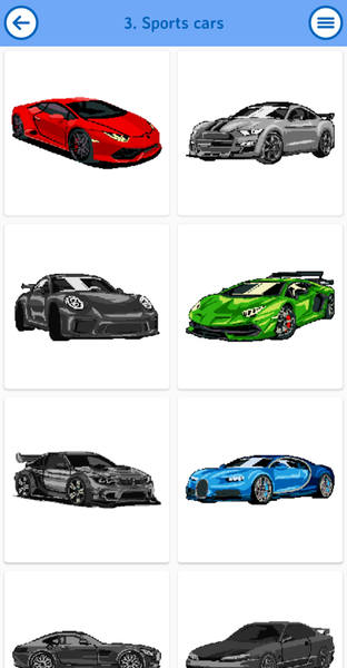 Pixel Car Color by Number - عکس برنامه موبایلی اندروید