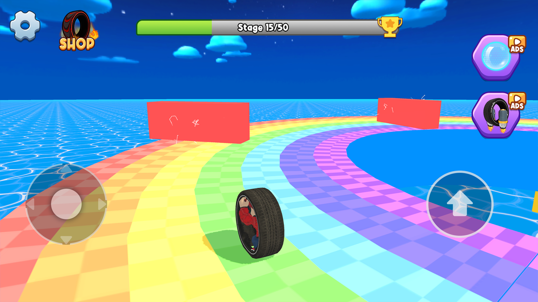Obby Tire: In A Wheel - Gameplay image of android game