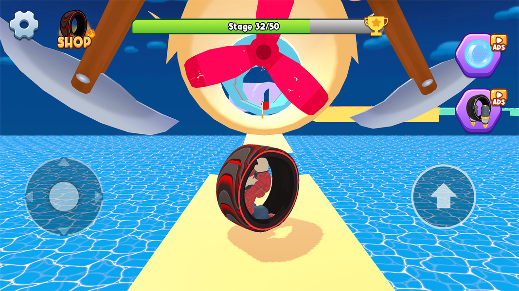 Obby Tire: In A Wheel - Gameplay image of android game