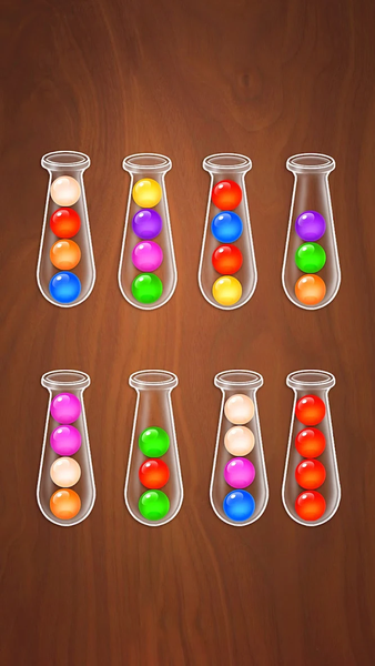 Color Ball Sort Wooden Puzzle - Gameplay image of android game