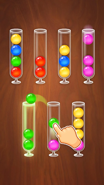 Color Ball Sort Wooden Puzzle - Gameplay image of android game