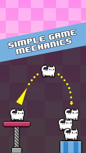 Cat-A-Pult: Toss 8-bit kittens - Gameplay image of android game