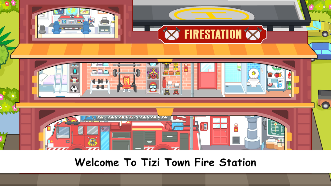 Tizi Town Kids Firetruck Games - Gameplay image of android game