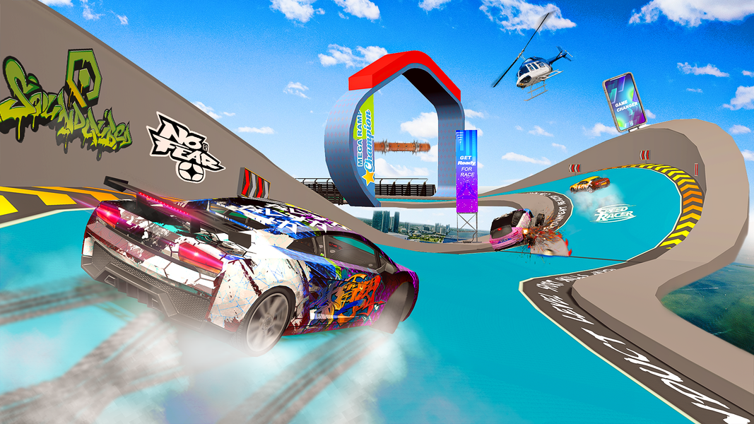 Mega Ramp Car Racing Car Games - Gameplay image of android game