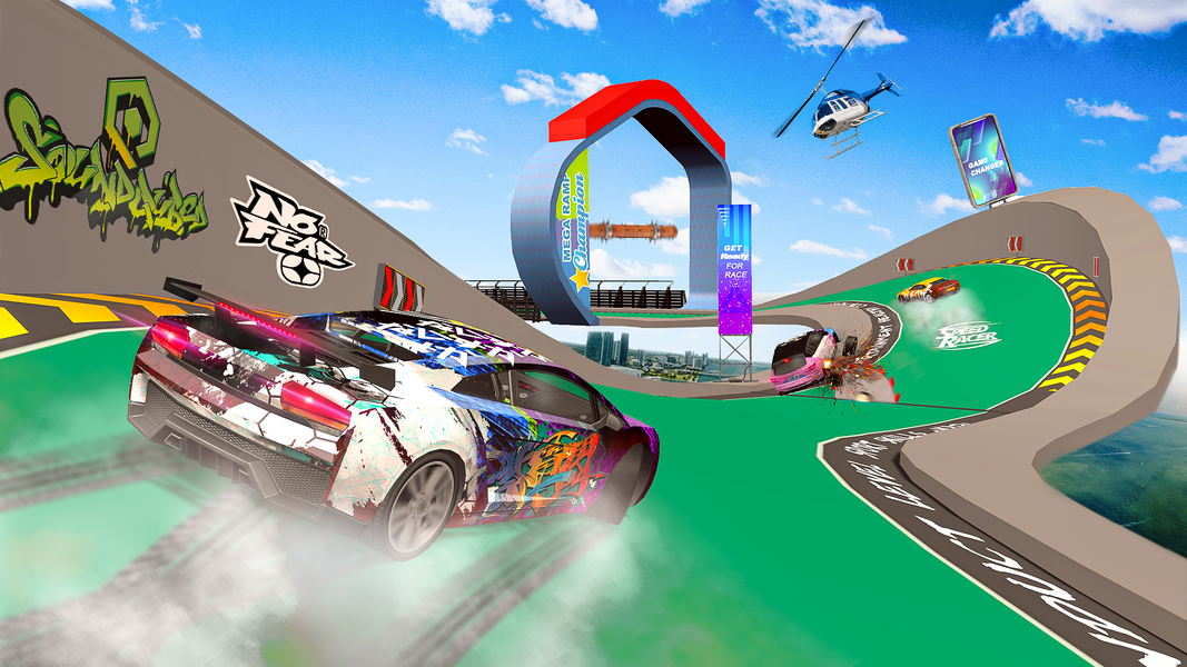Mega Ramp Car Racing Car Games - Gameplay image of android game