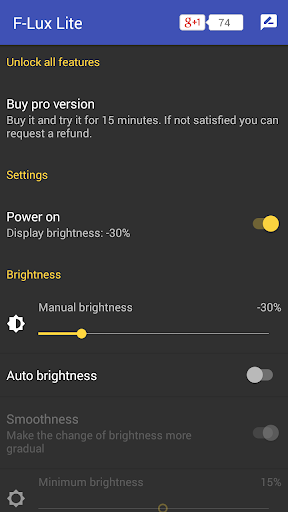 Screen Brightness Control Lite - Image screenshot of android app