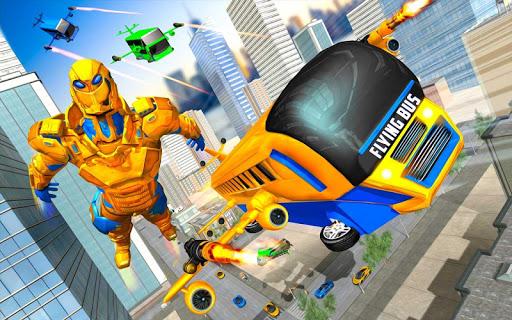 Flying Bus Robot Transform War: Robot Hero Game - Image screenshot of android app
