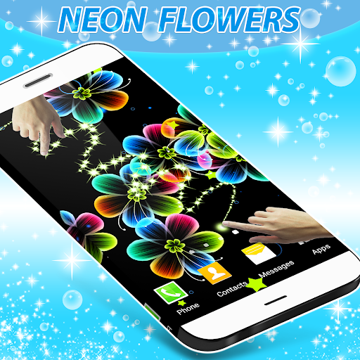 Neon Flowers Live Wallpaper - Image screenshot of android app