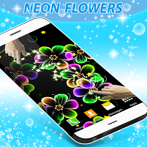 Neon Flowers Live Wallpaper - Image screenshot of android app