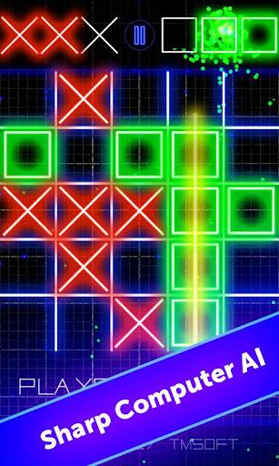 Tic Tac Toe Glow by TMSOFT - Gameplay image of android game