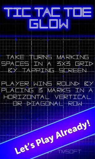 Tic Tac Toe Glow by TMSOFT - Gameplay image of android game