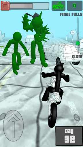 Stickman Zombie: Moto Racing - Gameplay image of android game