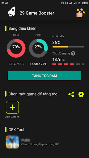 29 Game Booster, Gfx tool, Nickname generation - Image screenshot of android app